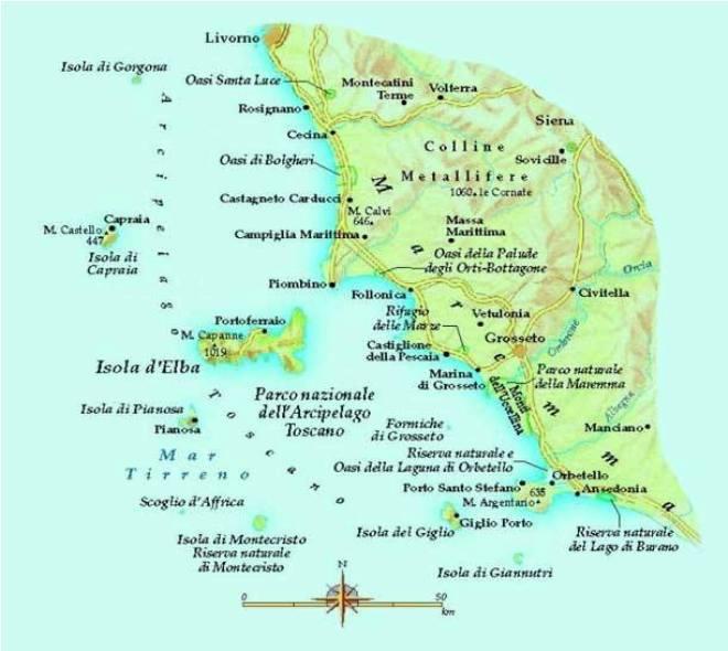Tuscan Archipelago - Map - 2016 Argentario Sailing Week © Pierpaolo Lanfrancotti